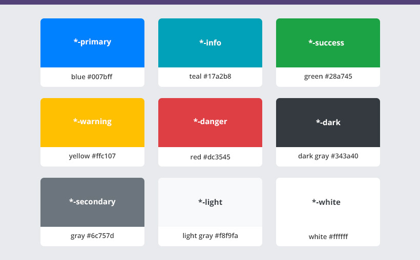Màu sắc Bootstrap: Bootstrap đưa ra một bảng màu đầy đủ với nhiều sắc thái khác nhau, cho phép người dùng tùy chọn màu sắc phù hợp với thiết kế website của họ. Mỗi sắc thái lại có thể điều chỉnh kích thước và độ mờ, giúp tạo ra một trang web độc đáo và bắt mắt.